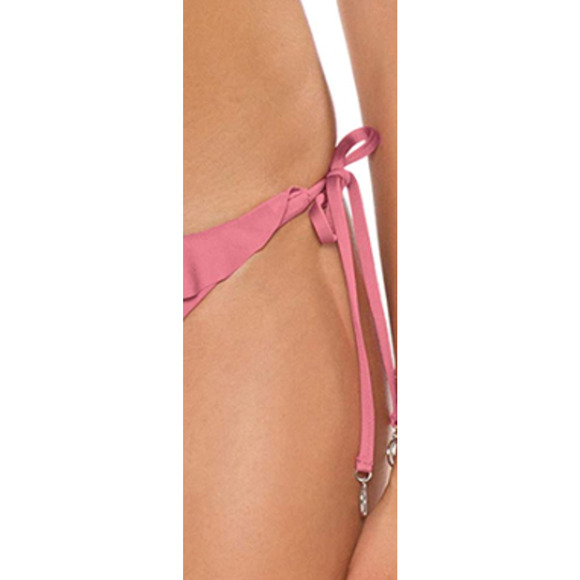 Soluna Tie Side Hipster Swim Bikini Bottom Mulberry Pink Large NWT - Picture 3 of 4